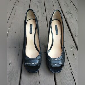 Longchamp Black Leather Heels